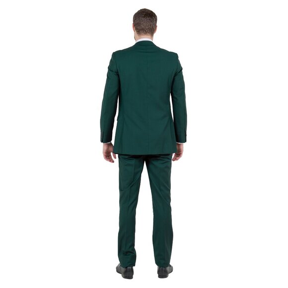 Mens 2-Piece Pick Stitch Suit, Slim-Fit Green - Picture 4 of 7